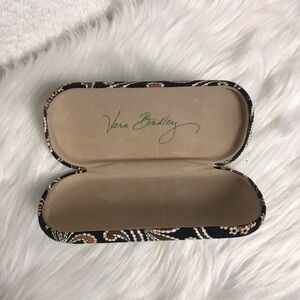 Vera Bradley Black Brown Floral Eyeglass Case
